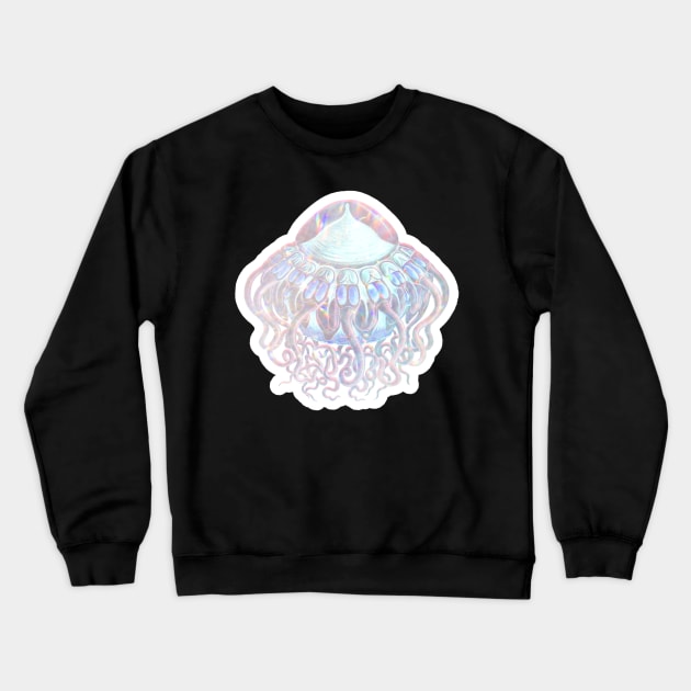 jellyfish silver holo Crewneck Sweatshirt by olivia parizeau